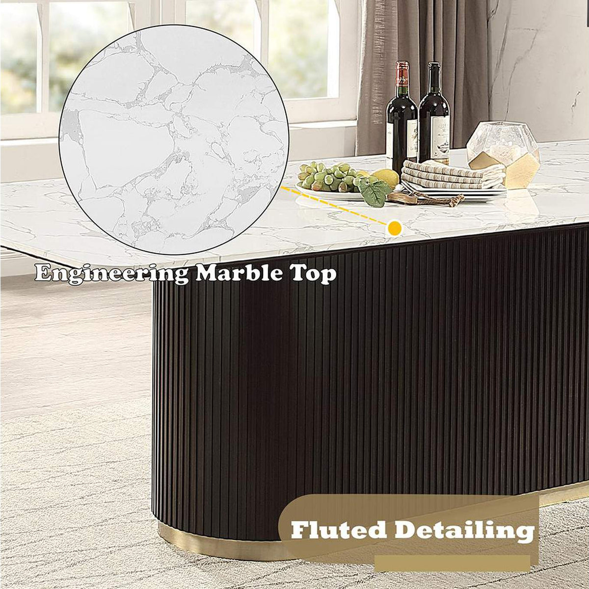 DN06160 Clayten Dining Table with Marble Top