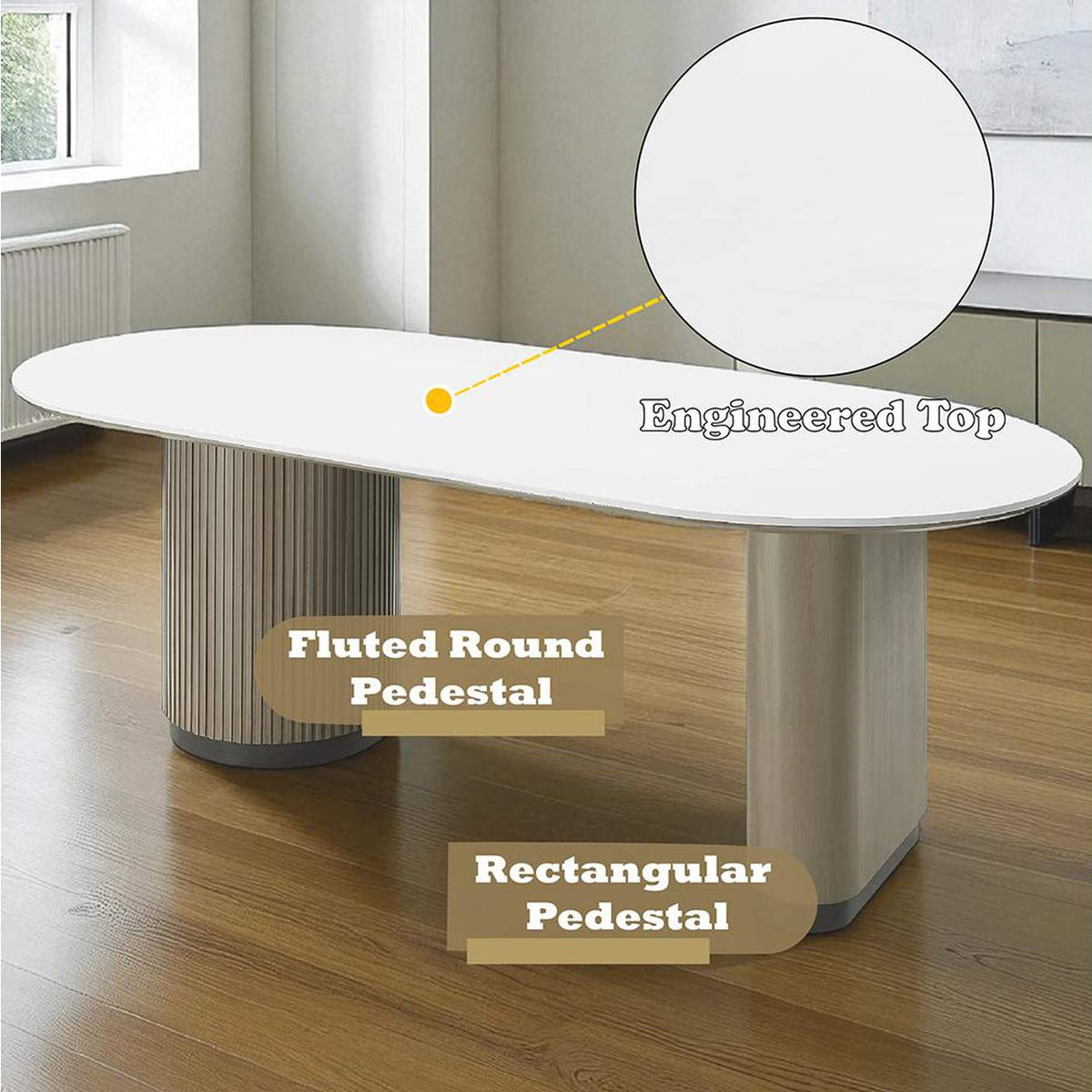 DN06190 Clayten Dining Table with Engineered Top