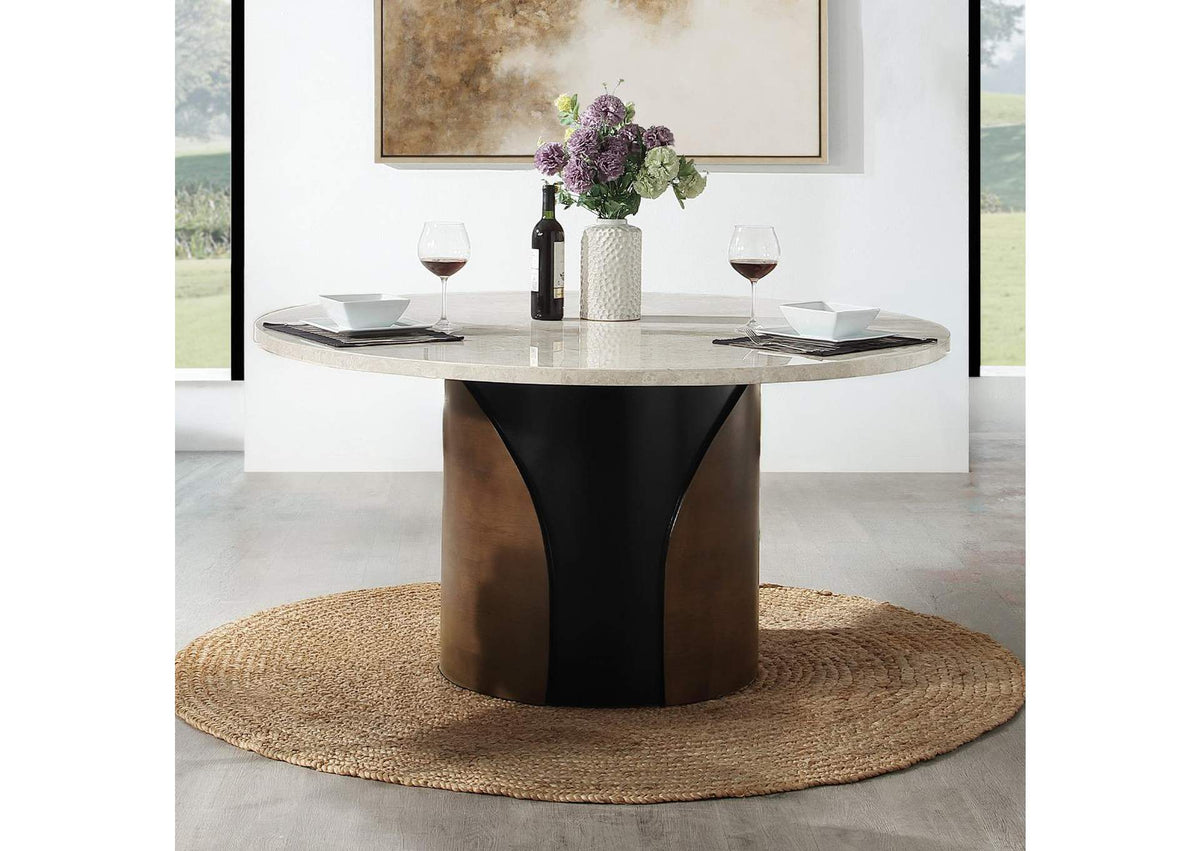 DN07030 Rufina Round Dining Table with Marble Top