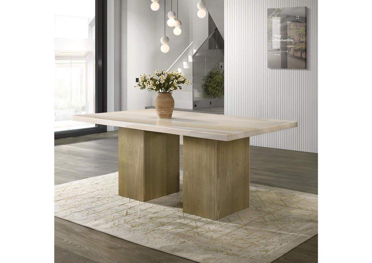 DN07035 Olinda Dining Table with Natrual Marble Top