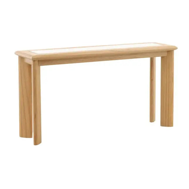 Wooden console table on a white background