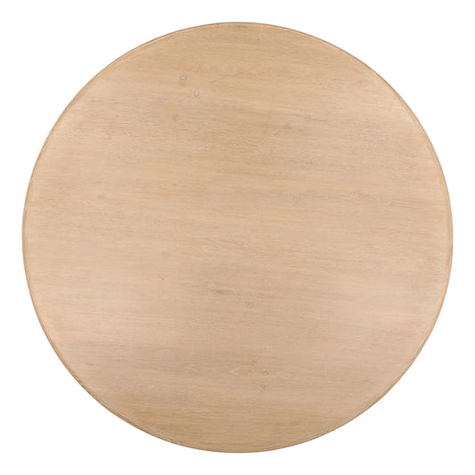 Round wooden cutting board on a white background