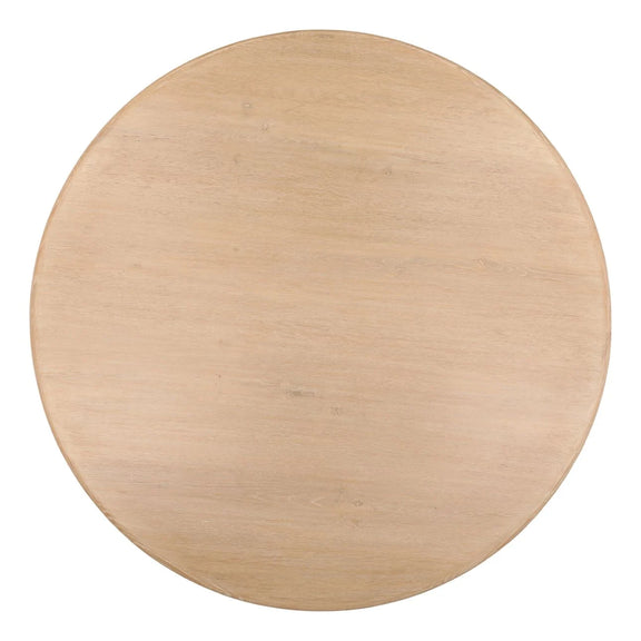 Round wooden cutting board on a white background