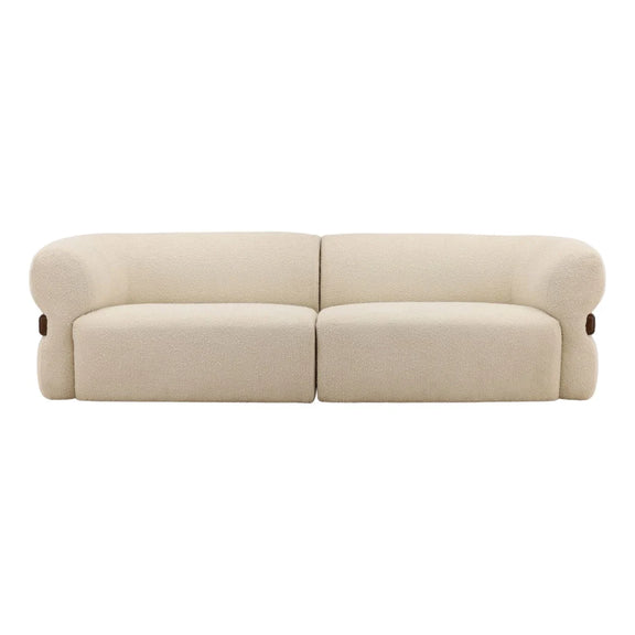 Beige sofa on a white background