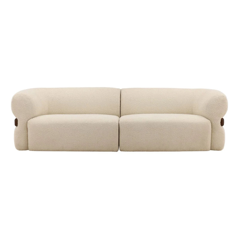 Beige sofa on a white background