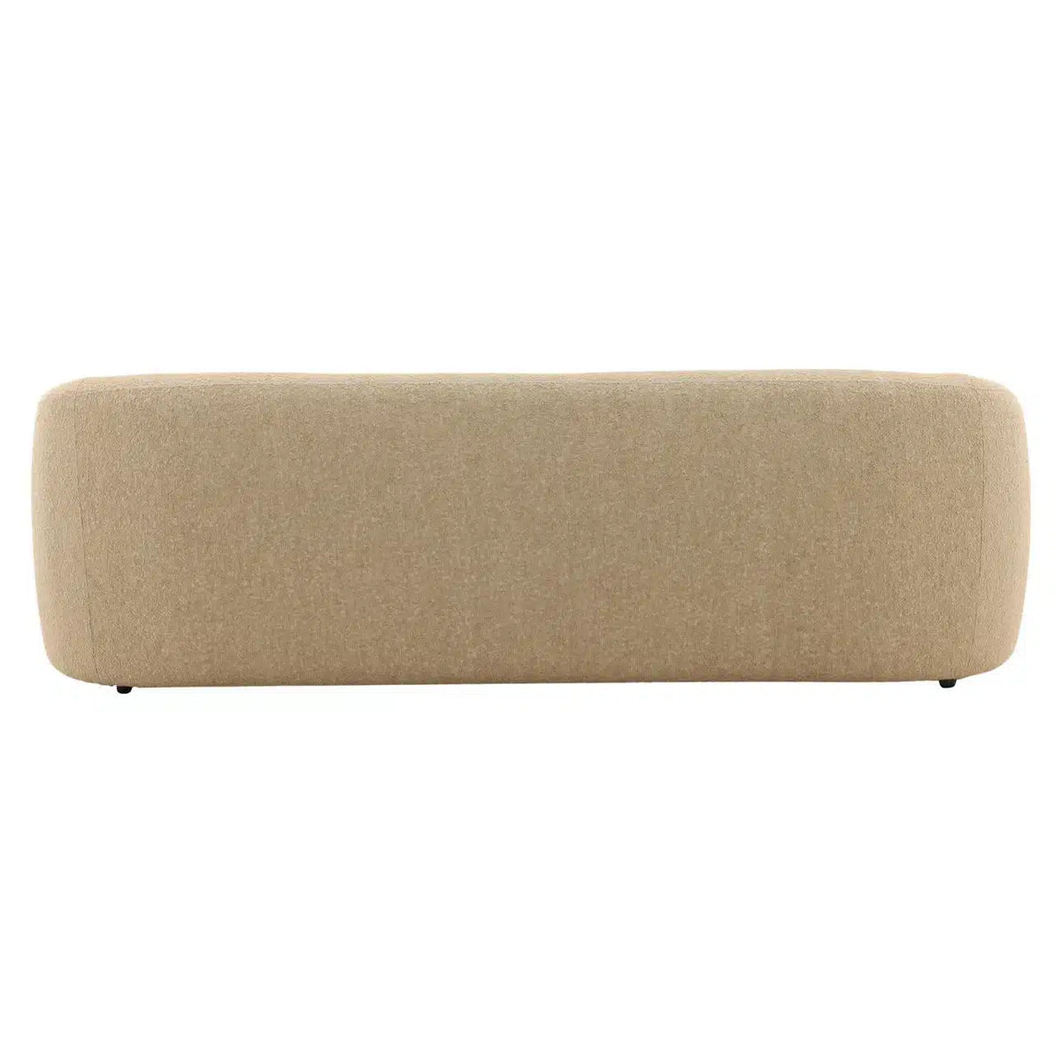 Beige rectangular ottoman on a white background