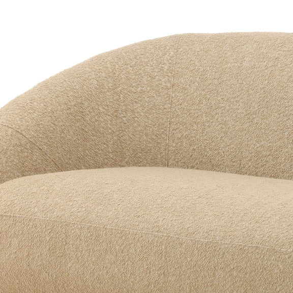 Close-up of a beige textured chair with a white background