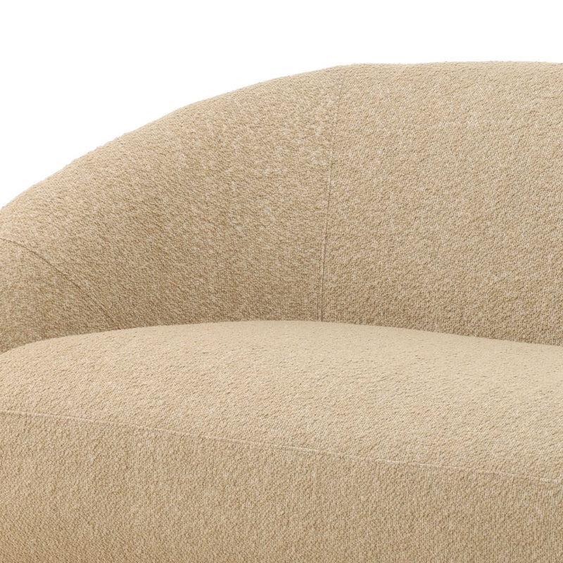 Close-up of a beige textured chair with a white background