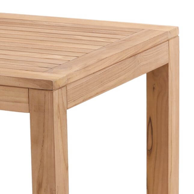 Side of wooden table and its legs 
