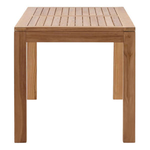 Wooden dining table on a white background