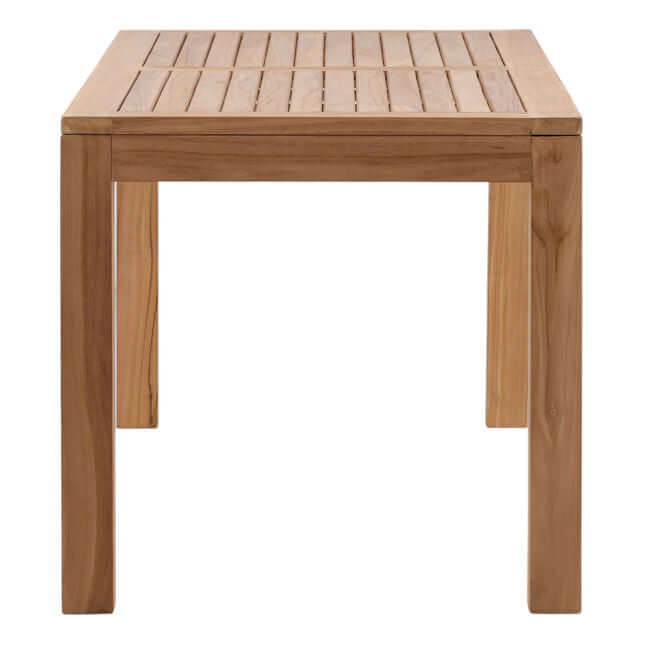 Wooden dining table on a white background
