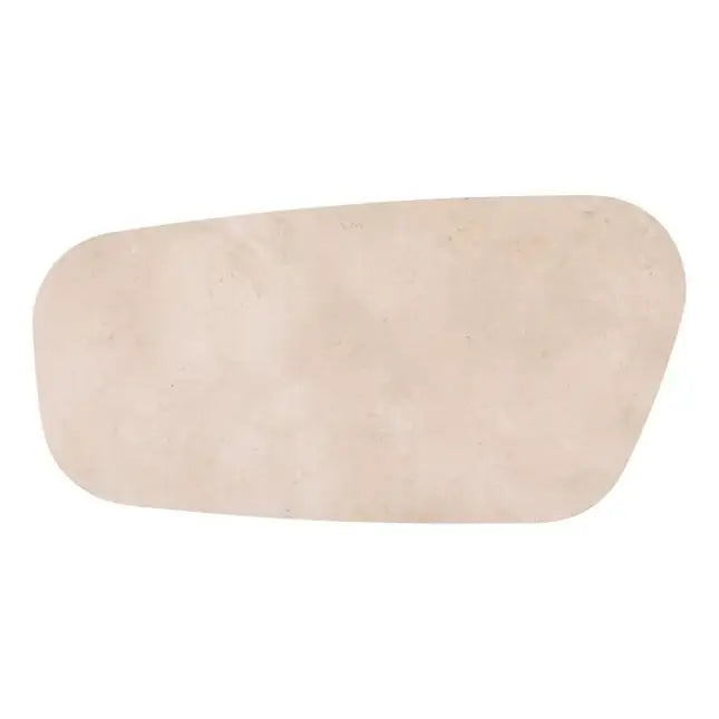 Beige rectangular cushion on a white background