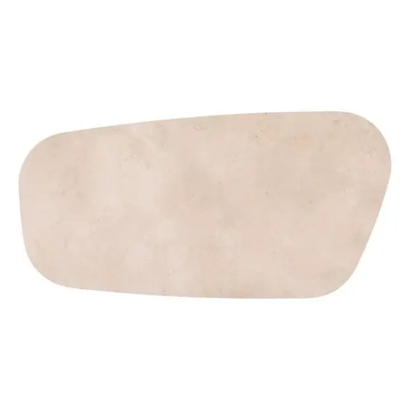 Beige rectangular cushion on a white background