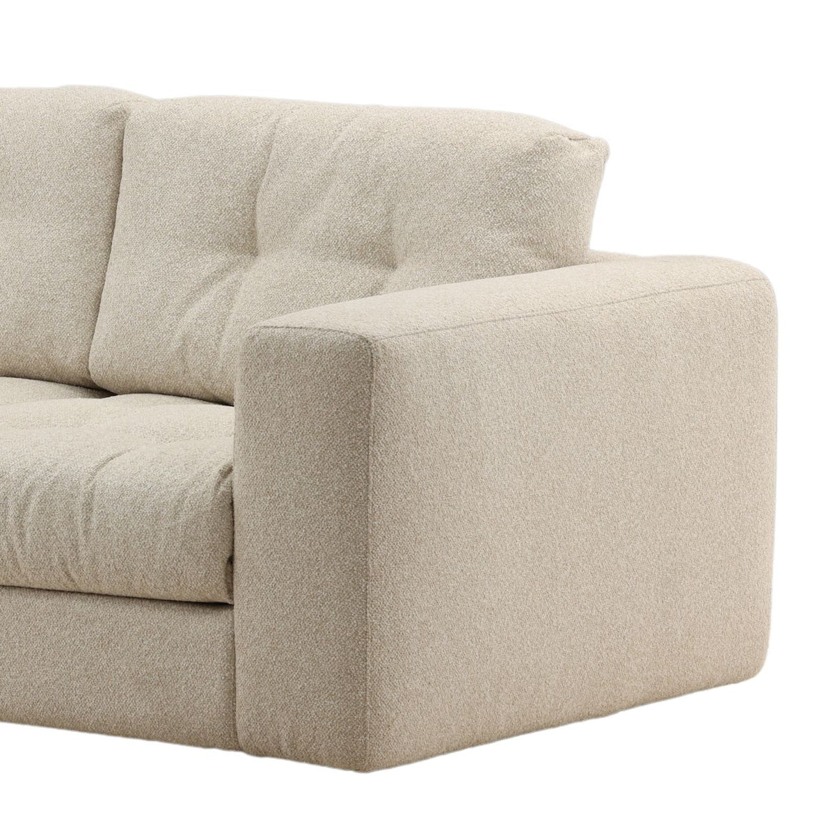 Beige sofa corner on a white background