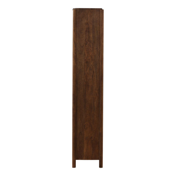 Wooden panel with a dark brown finish on a white background