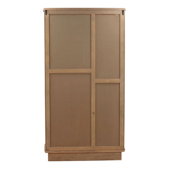 Wooden wardrobe with sliding doors on a white background