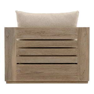 Wooden headboard with a pillow on a white background
