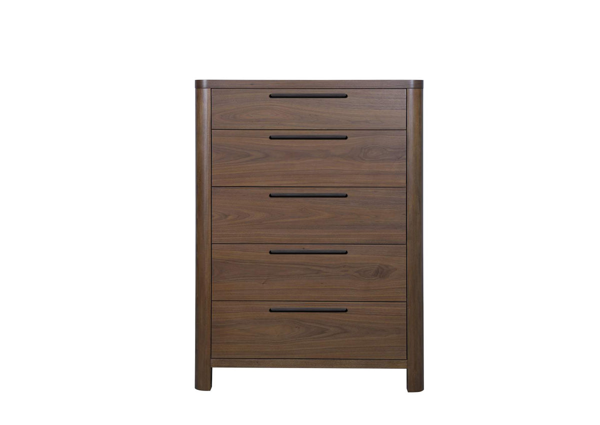 RXVK84 Totes Five Drawer Chest In English Walnut