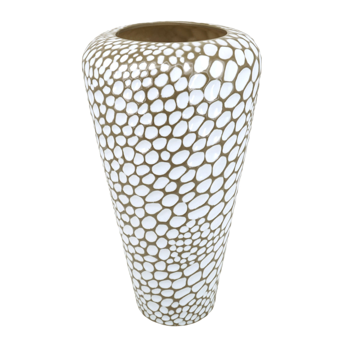 Puteri Ceramic Small Floor Vase - White