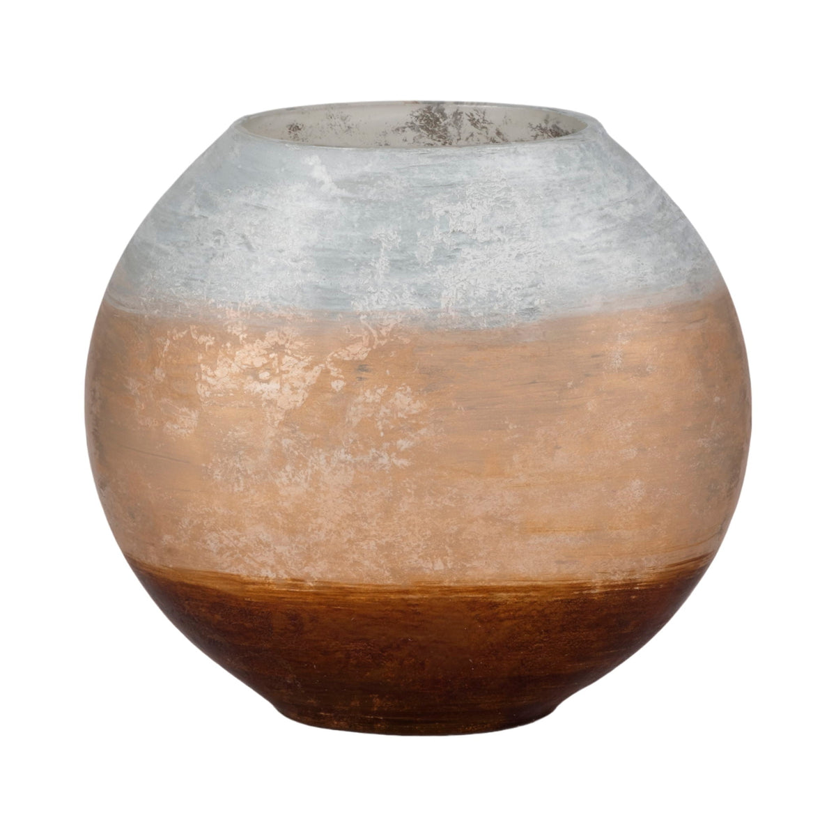 10" Gold Ombre Round Vase - White / Gold