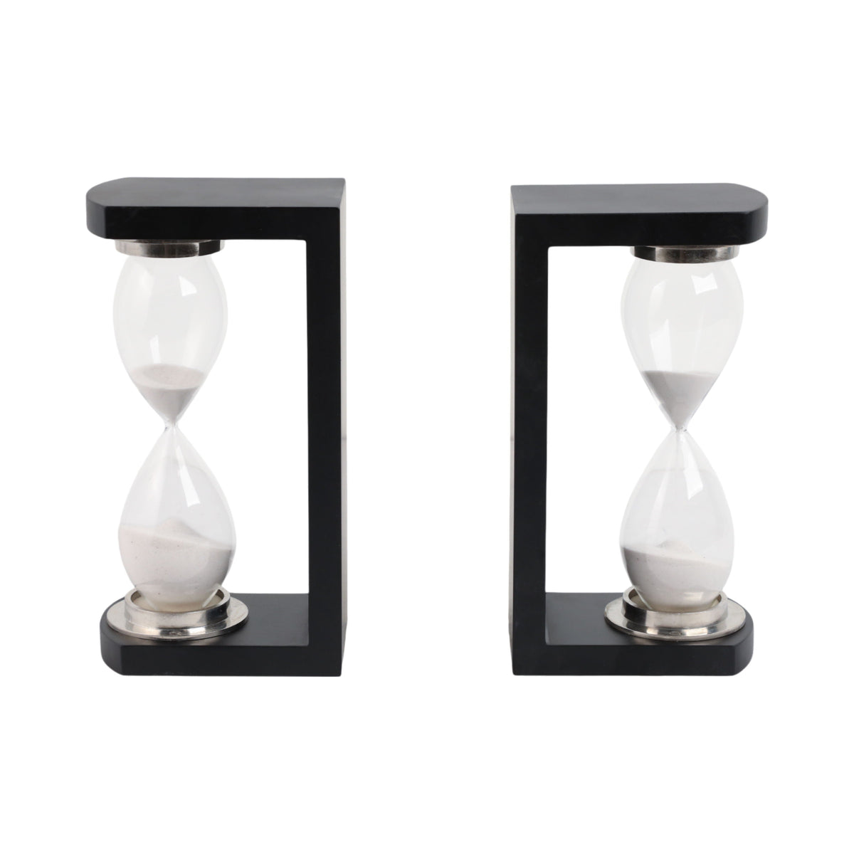 Raven Large Hourglass Bookends (Set of 2) - Black