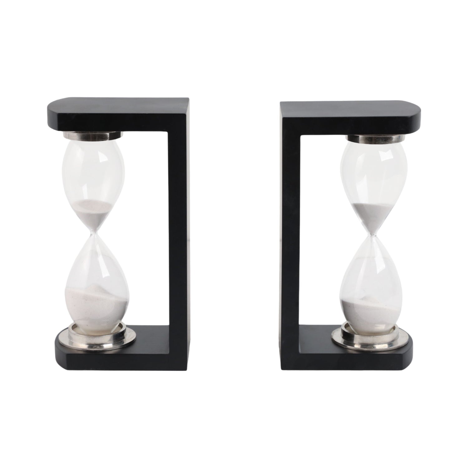 Raven Large Hourglass Bookends (Set of 2) - Black