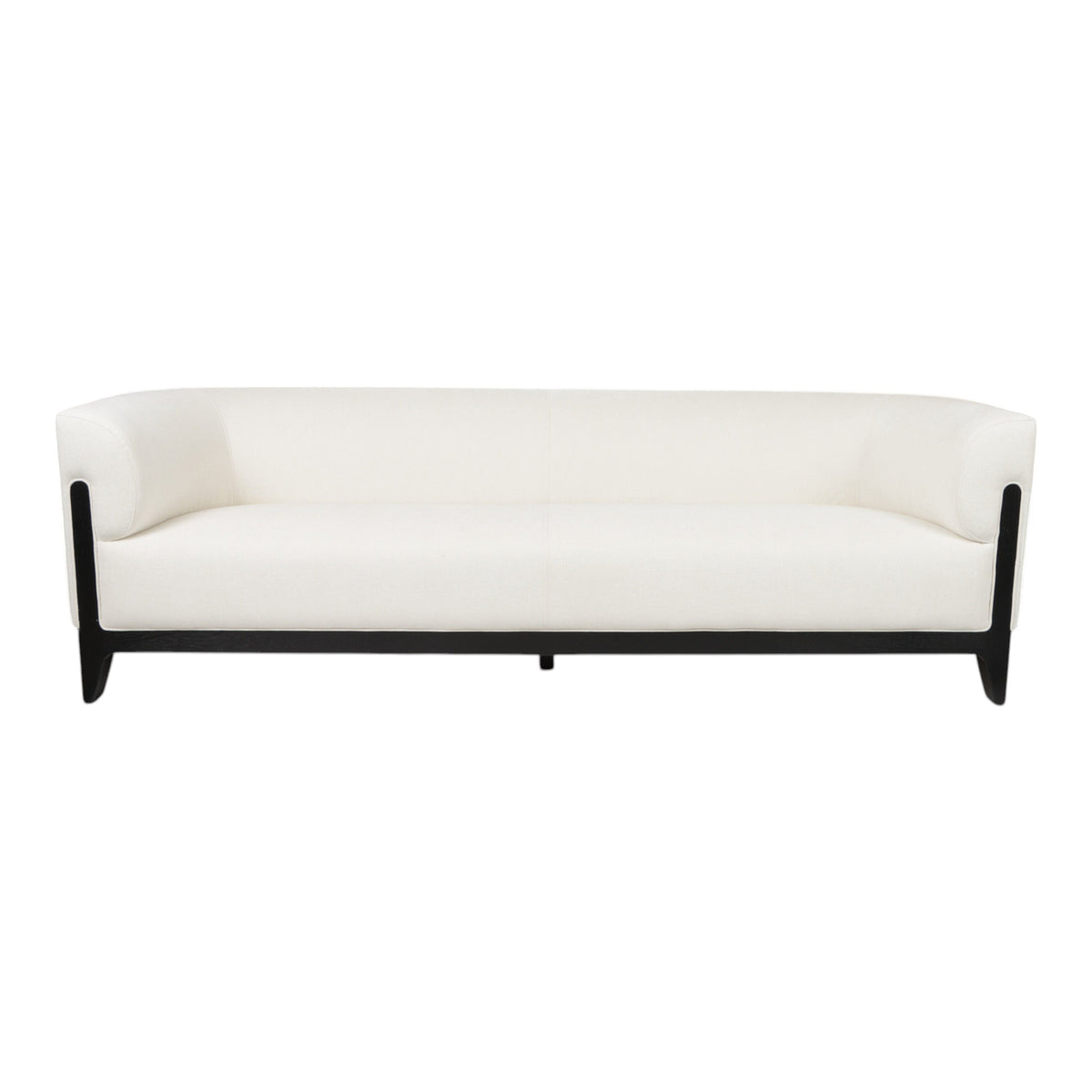 Estair Fabric And Wood Sofa - White / Black