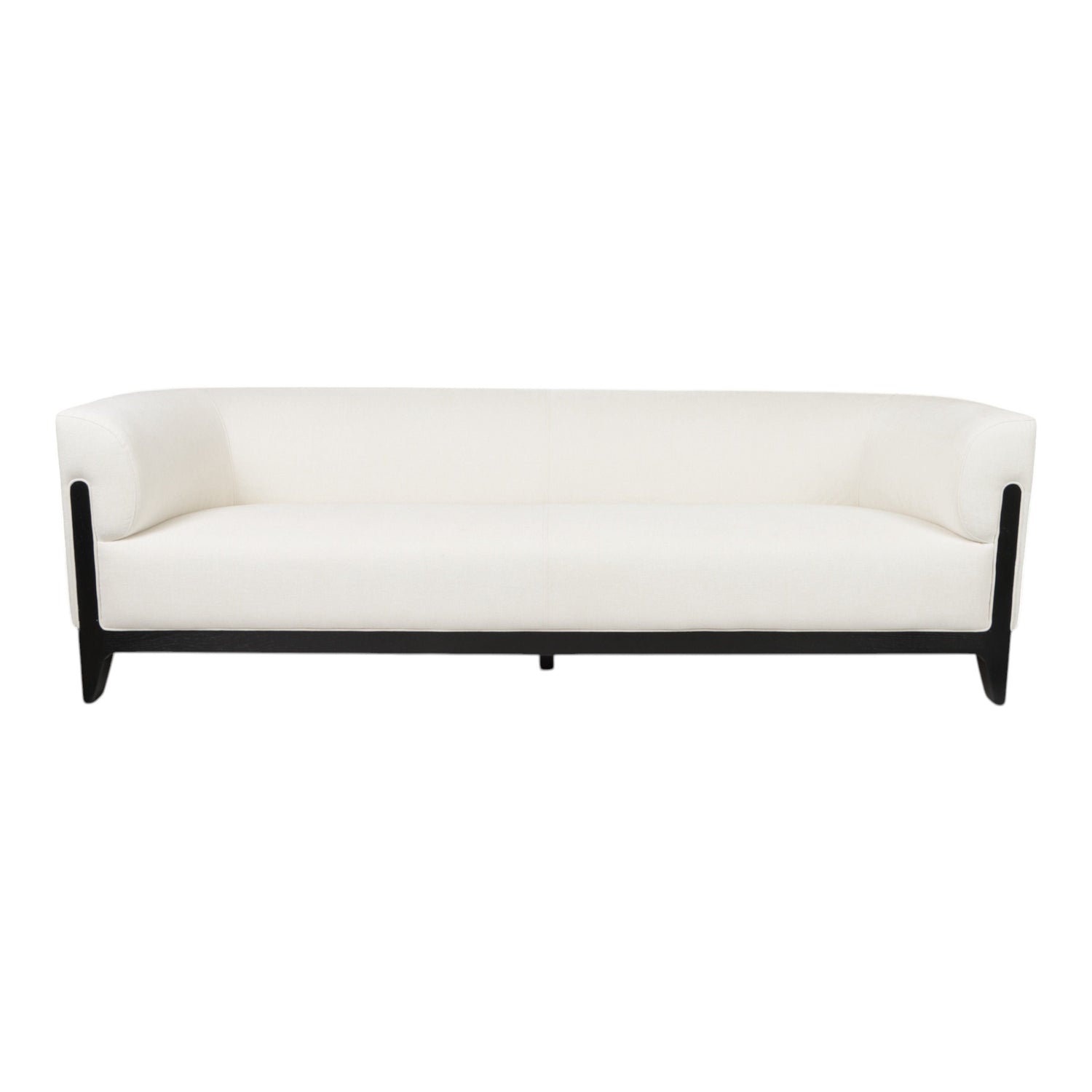 Estair Fabric And Wood Sofa - White / Black