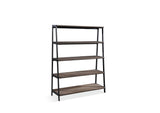 KGJD19E Finch Wood And Metal Etagere Bookcase In Buckwheat And Antique Bronze