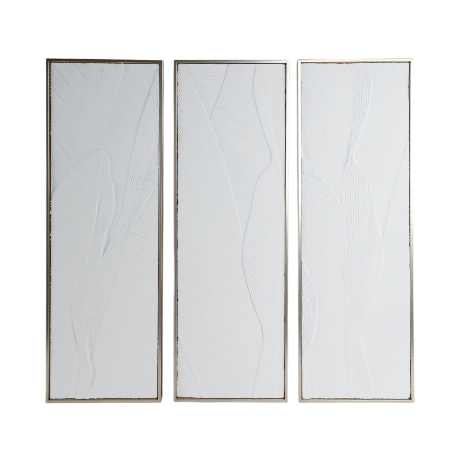16" x 48" Bradenton Leaves Wall Decor (Set of 3) - Gold / Gray