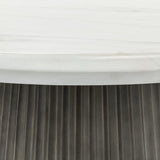 Caspia - 47" Outdoor Round Dining Table - Snowdrift White / Black