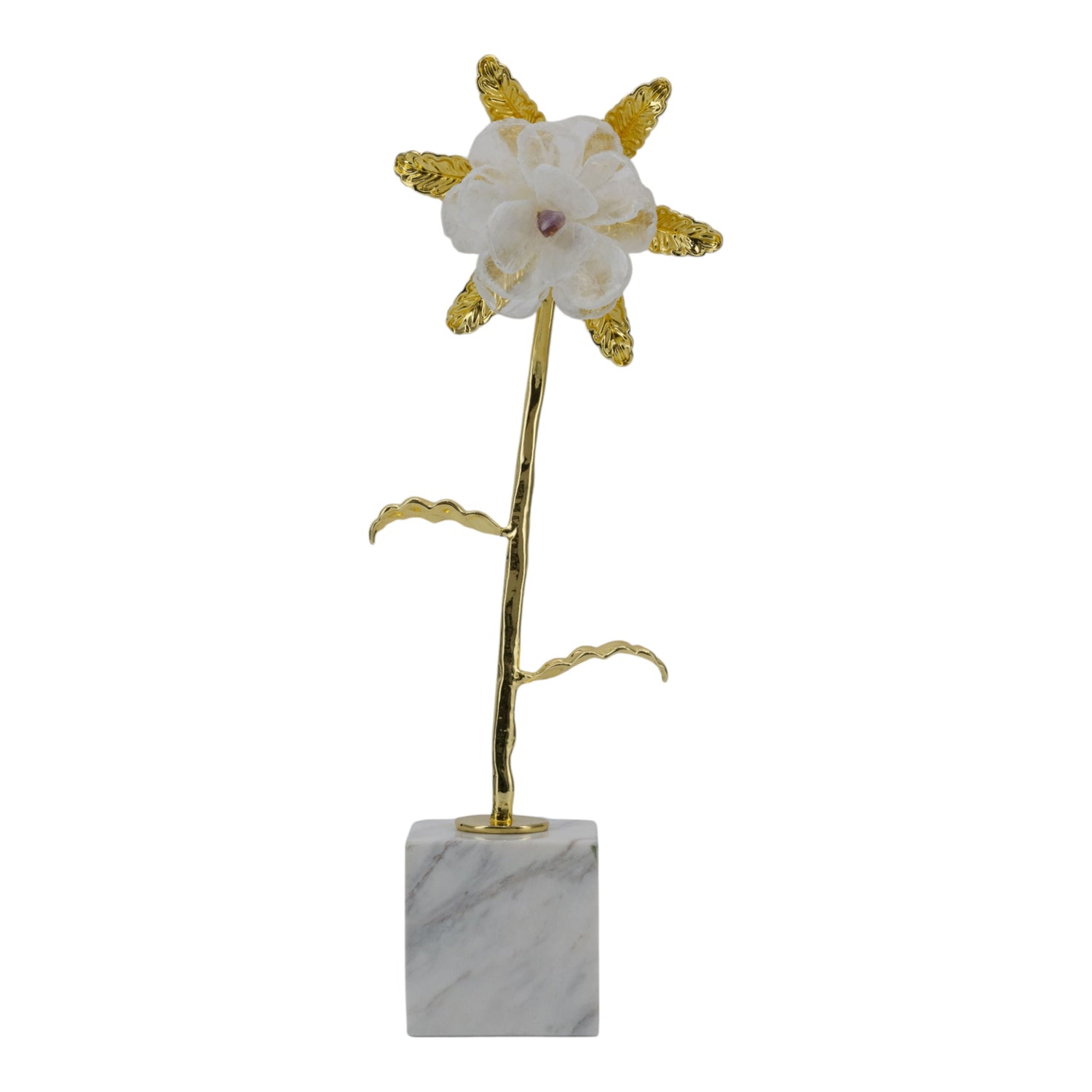Mirage Small Flower Statuary - Gold / White