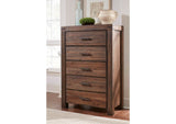 3F4184A Meadow Five Drawer Solid Wood Chest In Brick Brown (2024)