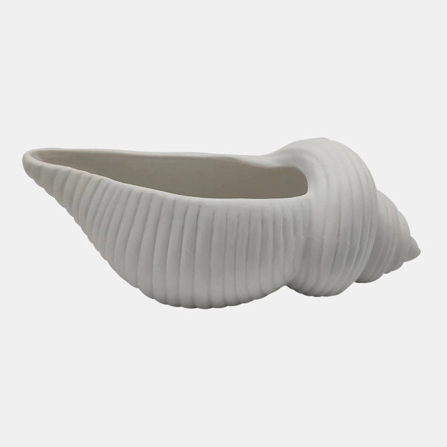 Conch Shell Planter - White