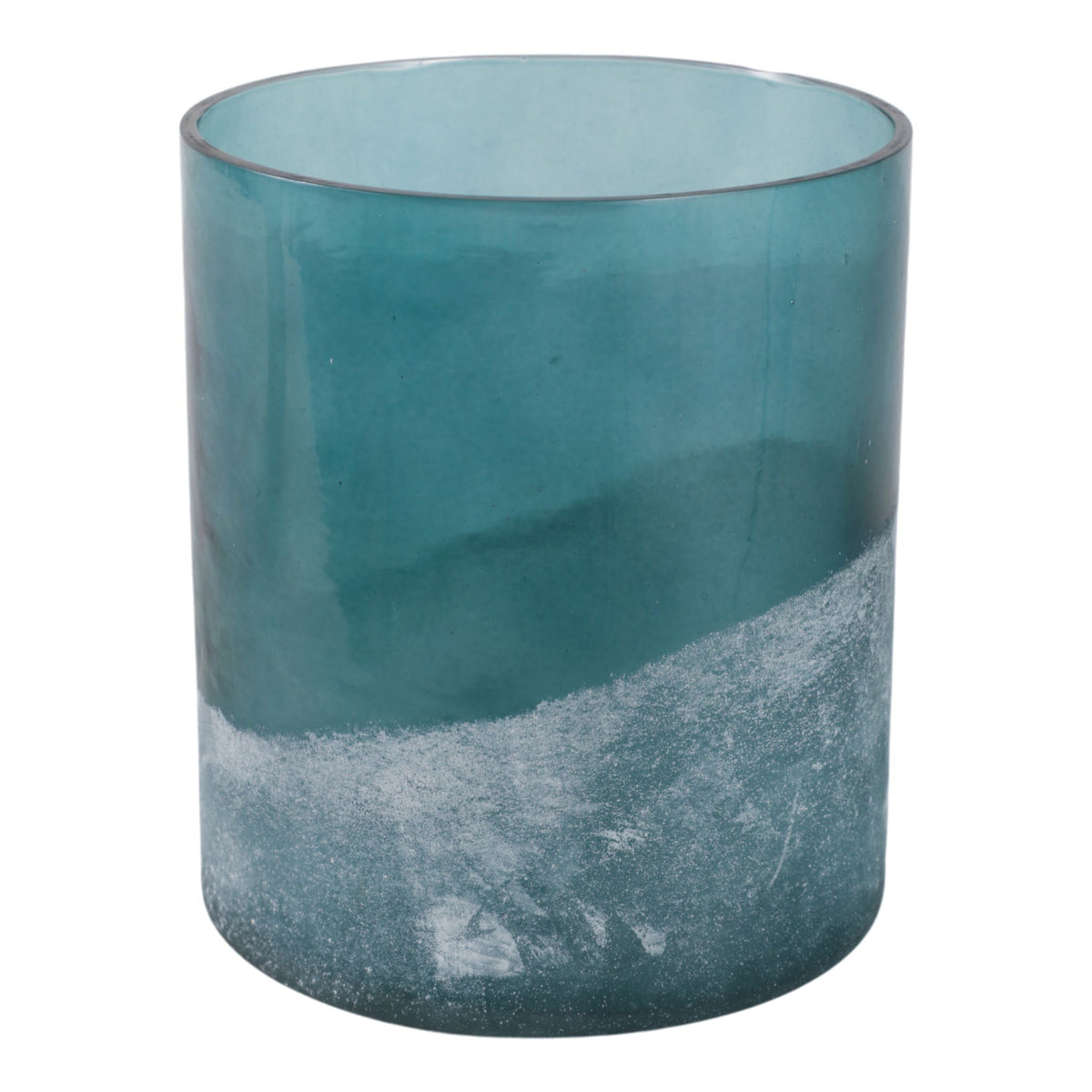 7" x 6" Frosted Bottom Hurricane - Blue