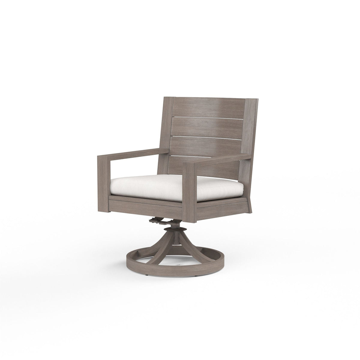 Laguna - Swivel Dining Chair, No Welt - Canvas Flax / Gray