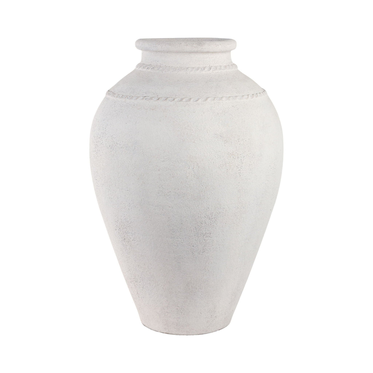 Terracotta Floor Vase - Ivory