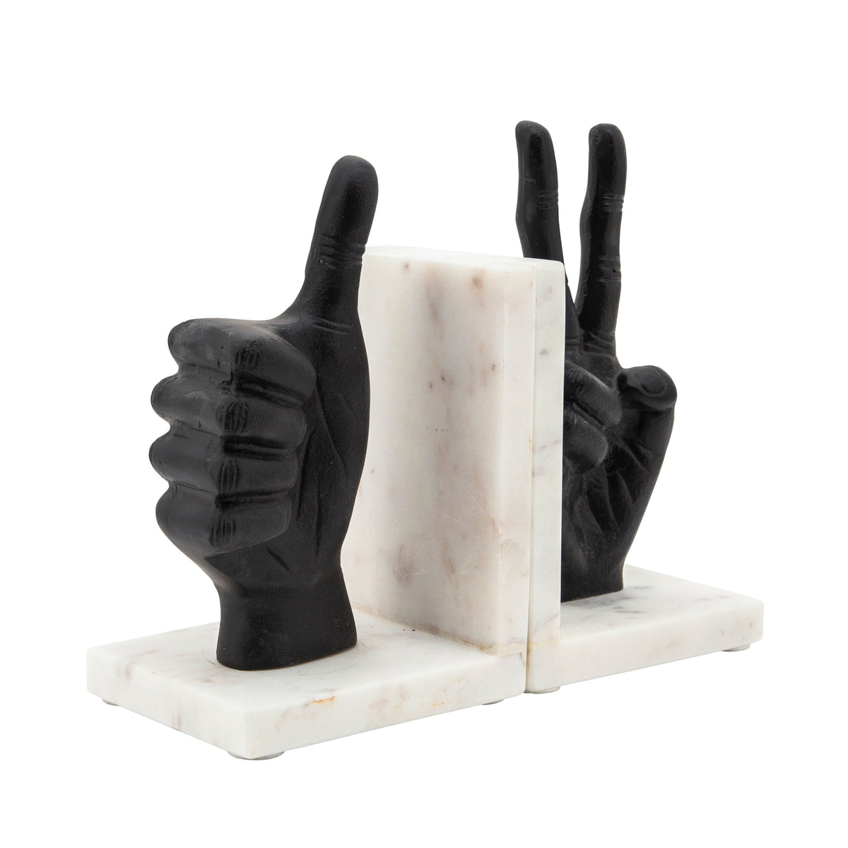 Hand Sign Bookends (Set of 2) - Black