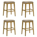 Jane - Contemporary Transitional Wood Bar Height Kitchen Bar Stool