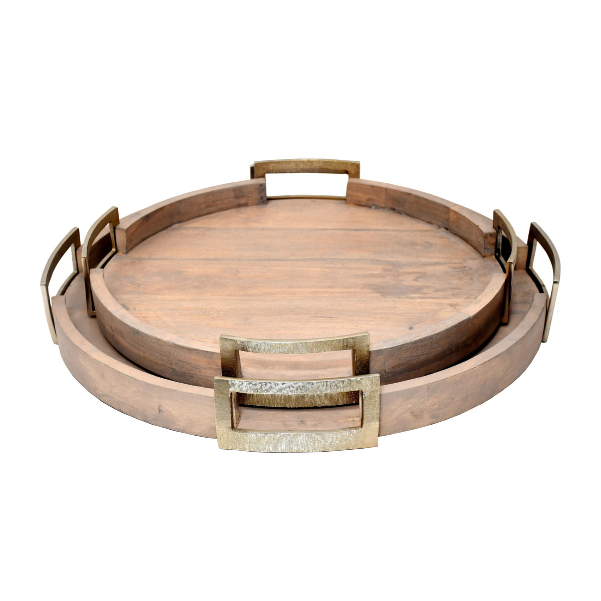 22 / 26" Maxwell Round Wood Trays (Set of 2) - Natural