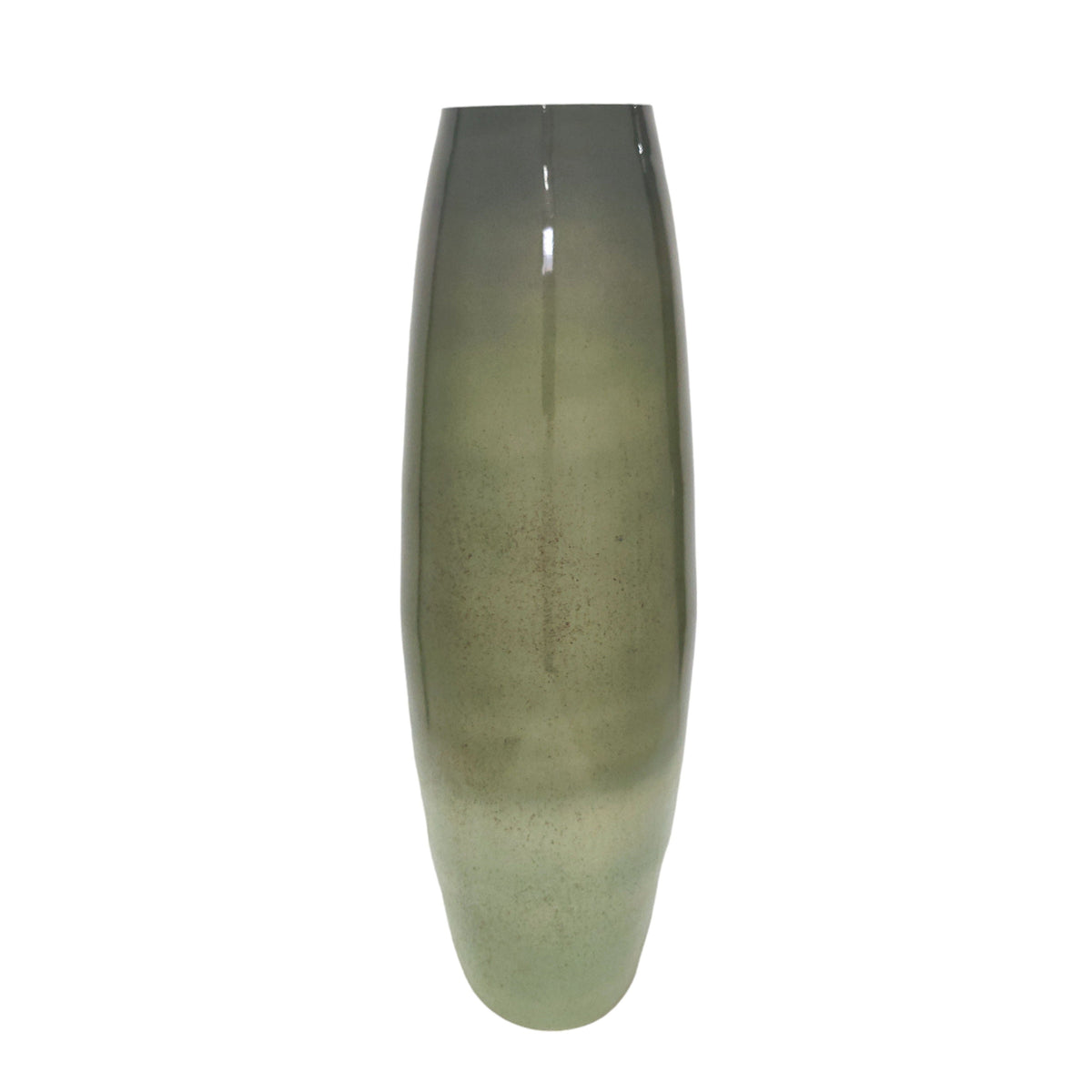 31" Curved Glass Vase Green Mercury Ombre - Multi