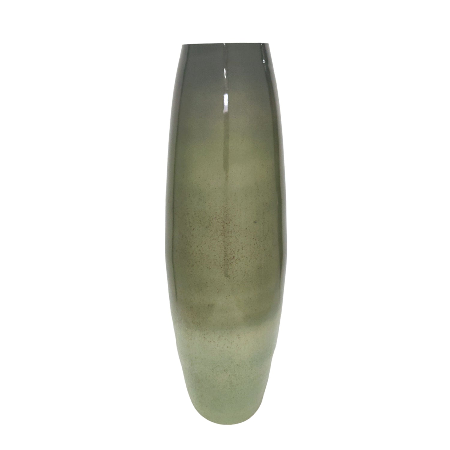 31" Curved Glass Vase Green Mercury Ombre - Multi