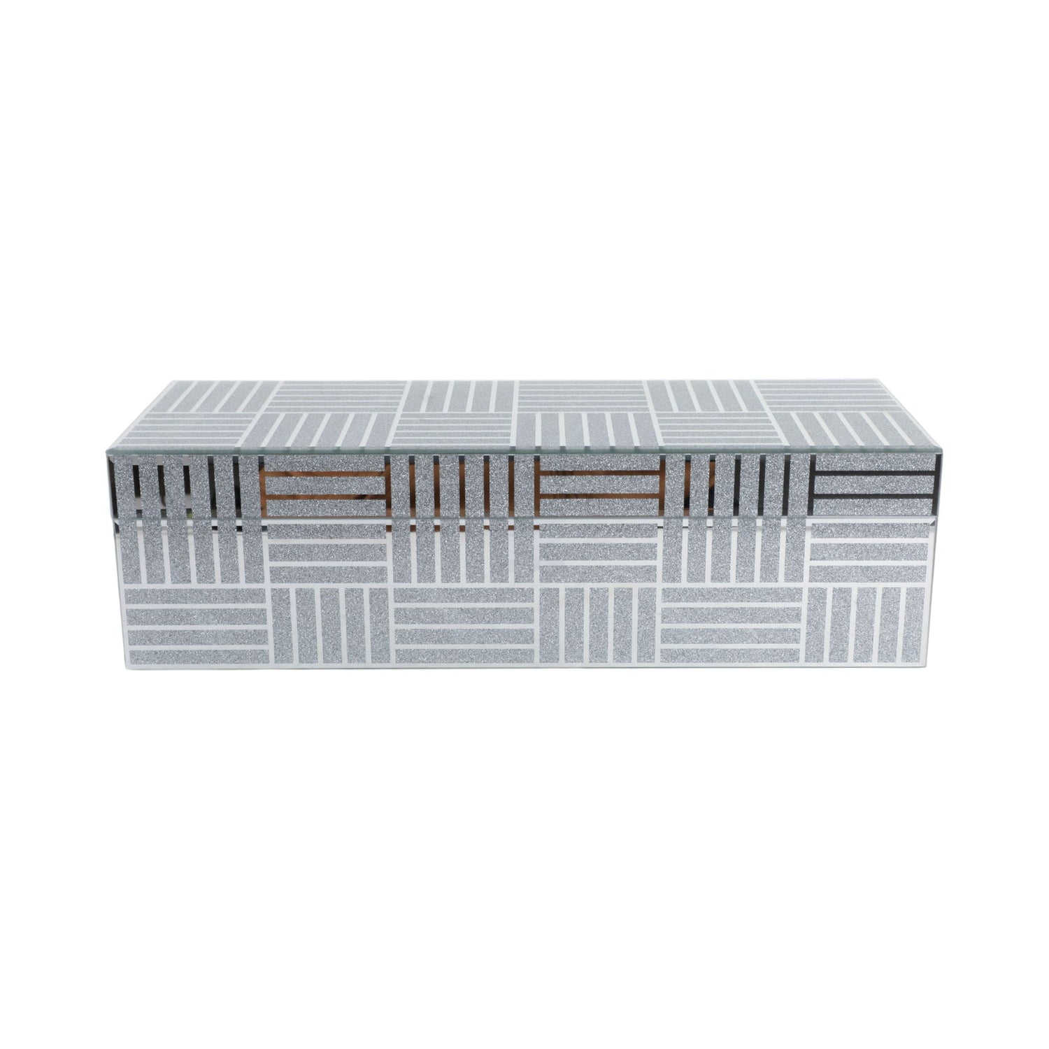 17" x 6" Dashes Glass Box - Silver