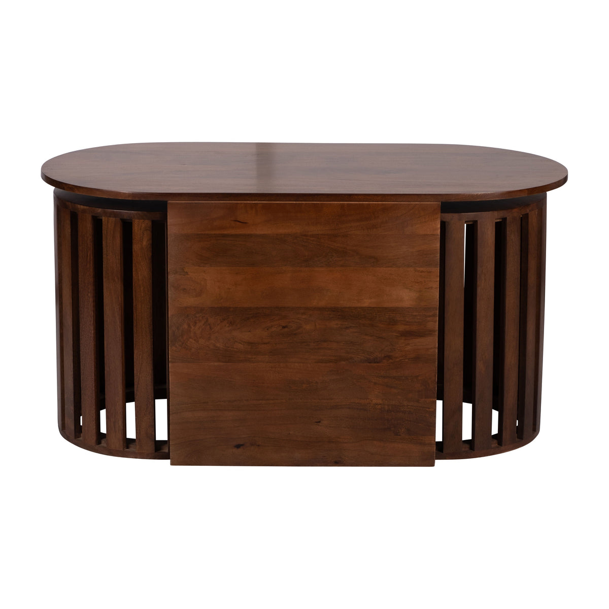 18" x 20" / 43" x 22" Wood Table And Stool (Set of 3) - Brown