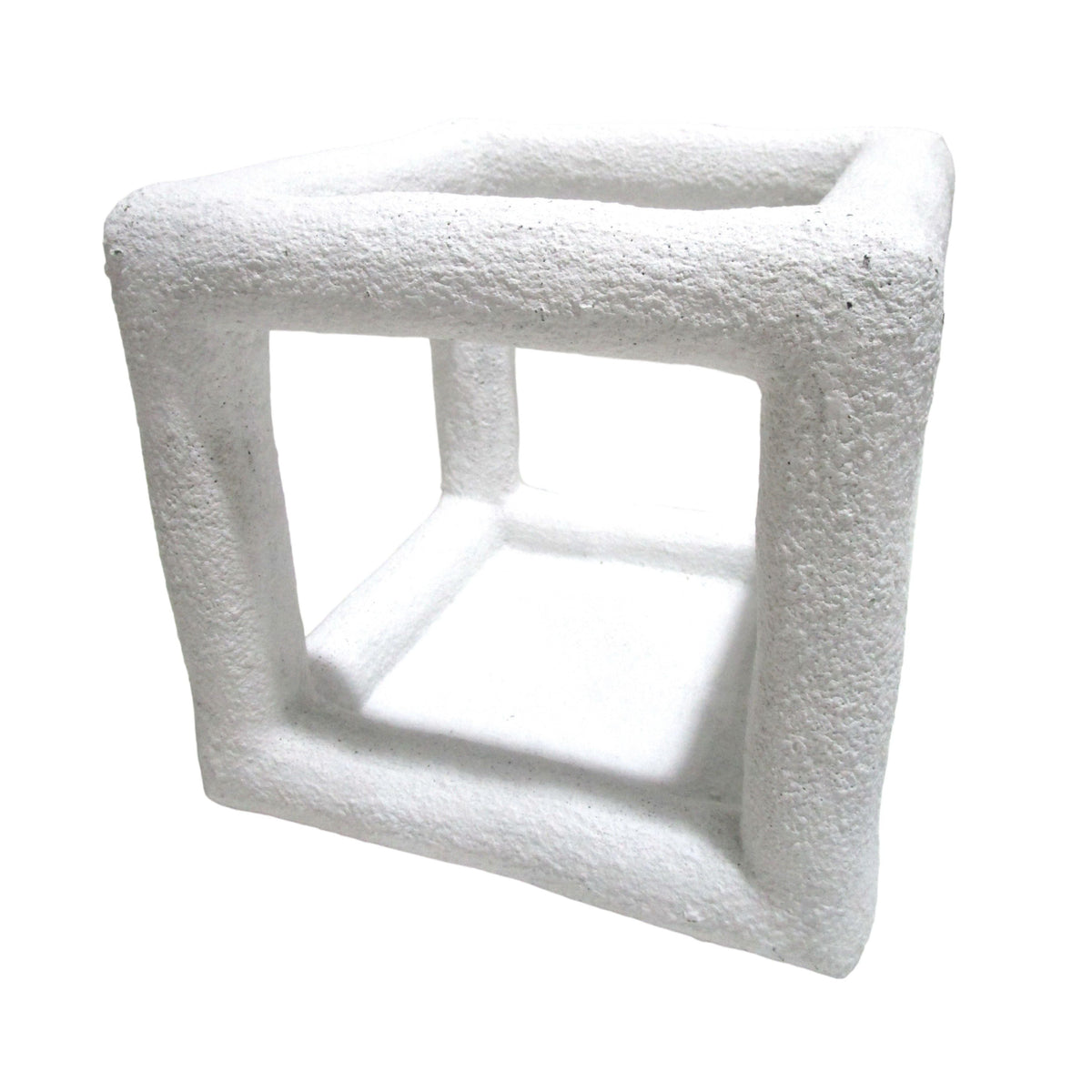 10" Textured Open Square Object - White