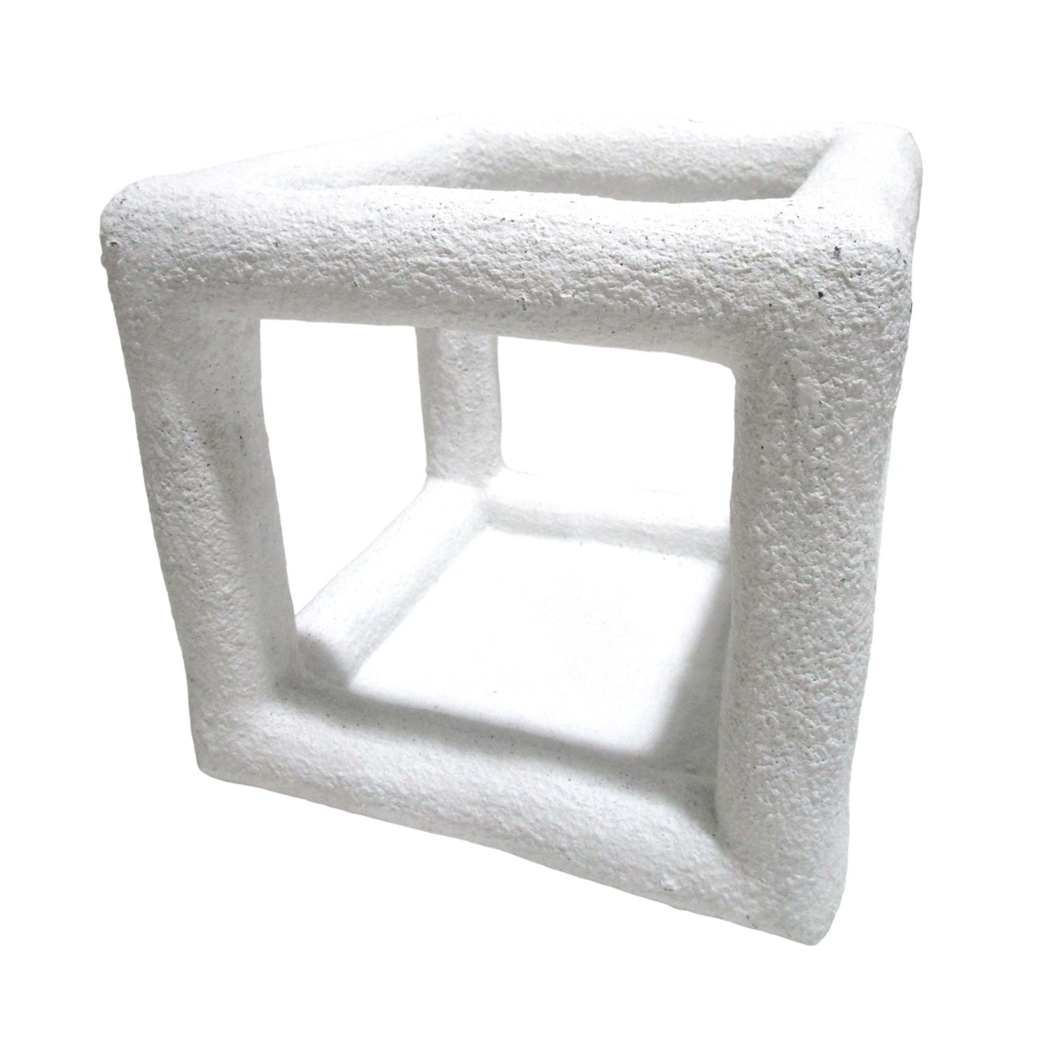10" Textured Open Square Object - White