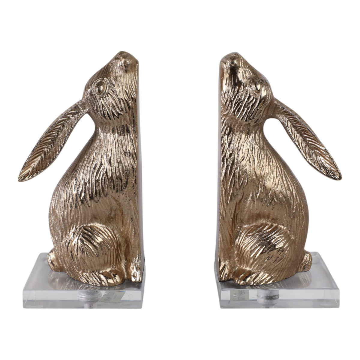 9" Amhurst Bunny Bookends (Set of 2) - Gold