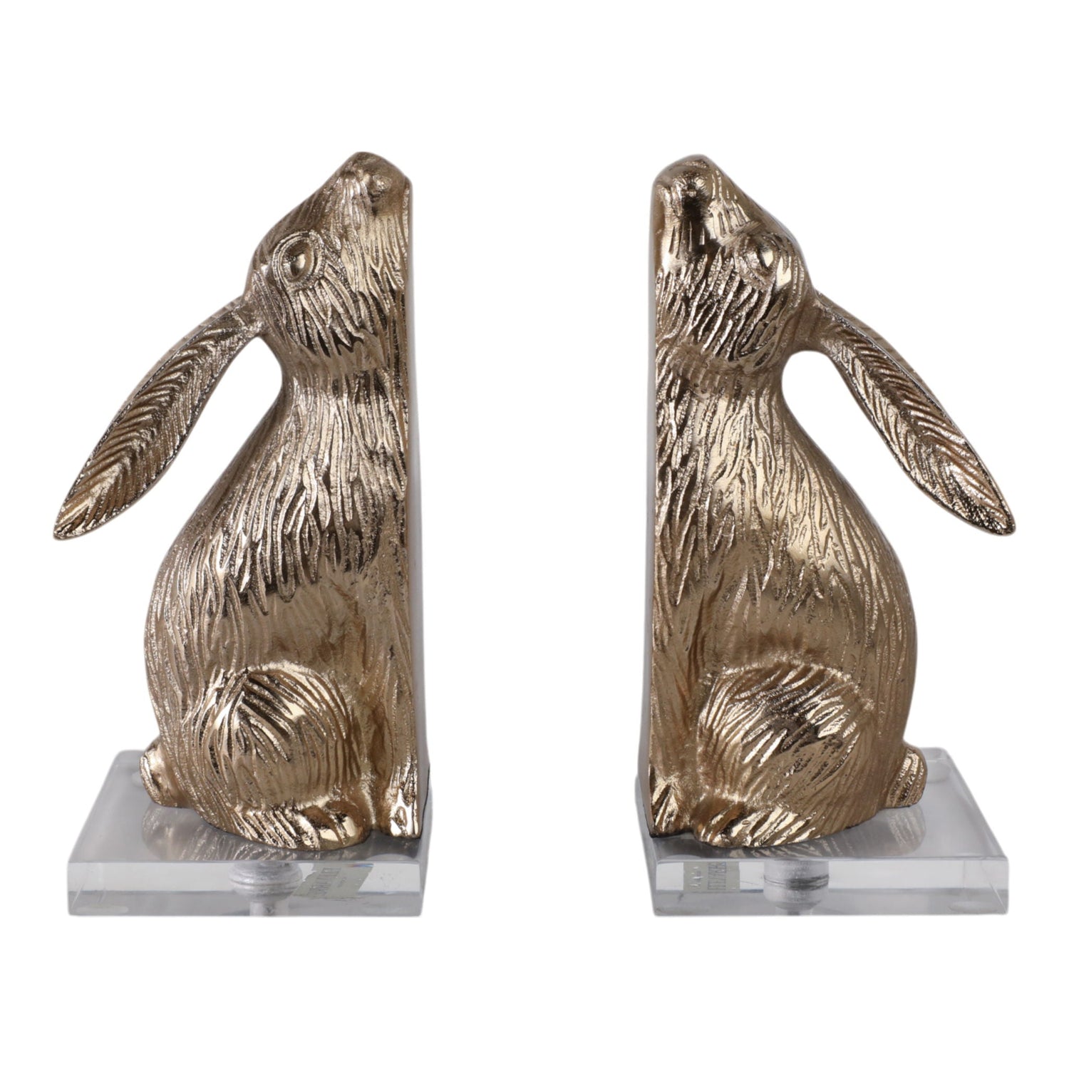 9" Amhurst Bunny Bookends (Set of 2) - Gold