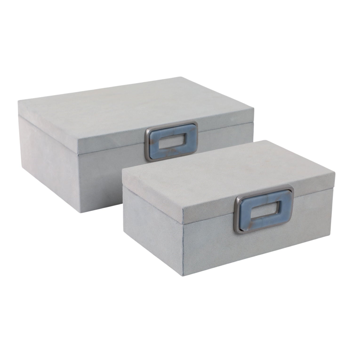 11" / 14" Violi Suede Angelite Gemstone Hardware (Set of 2) - White