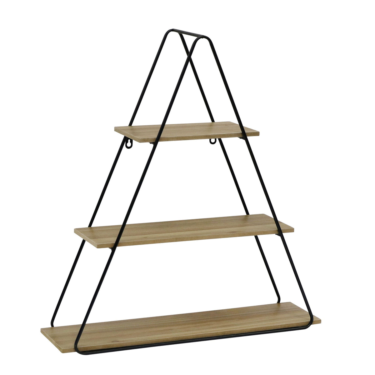Metal / Wood Triangle Wall Shelf 24" - Brown / Black